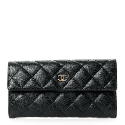 Chanel Caviar Quilted Long Flap Wallet Black 1 of 12