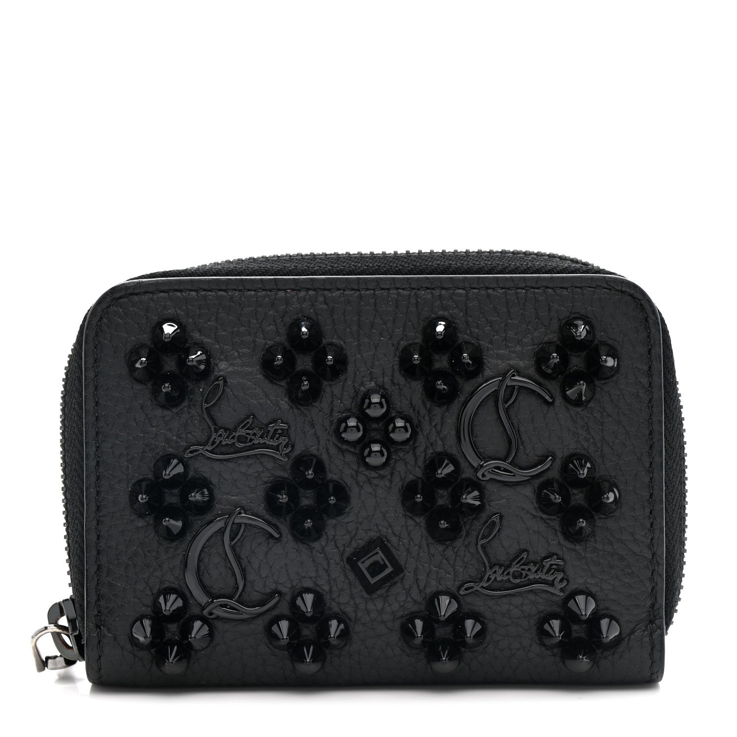 Christian Louboutin Calfskin Loubinthesky Panettone Coin Purse Black 1 of 8