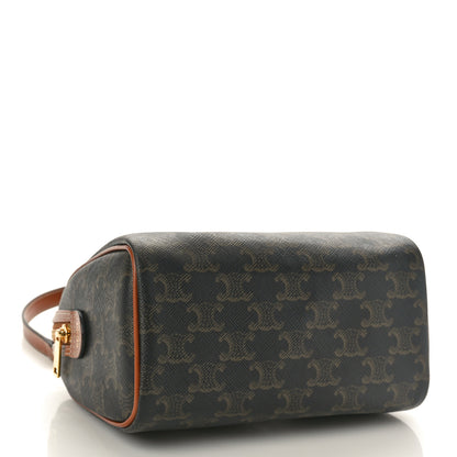 Celine Triomphe Canvas Calfskin Small Boston Bag Tan 4 of 9