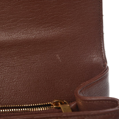Saint Laurent Sheepskin Matelasse Chevron Monogram Large College Satchel Cognac 10 of 14