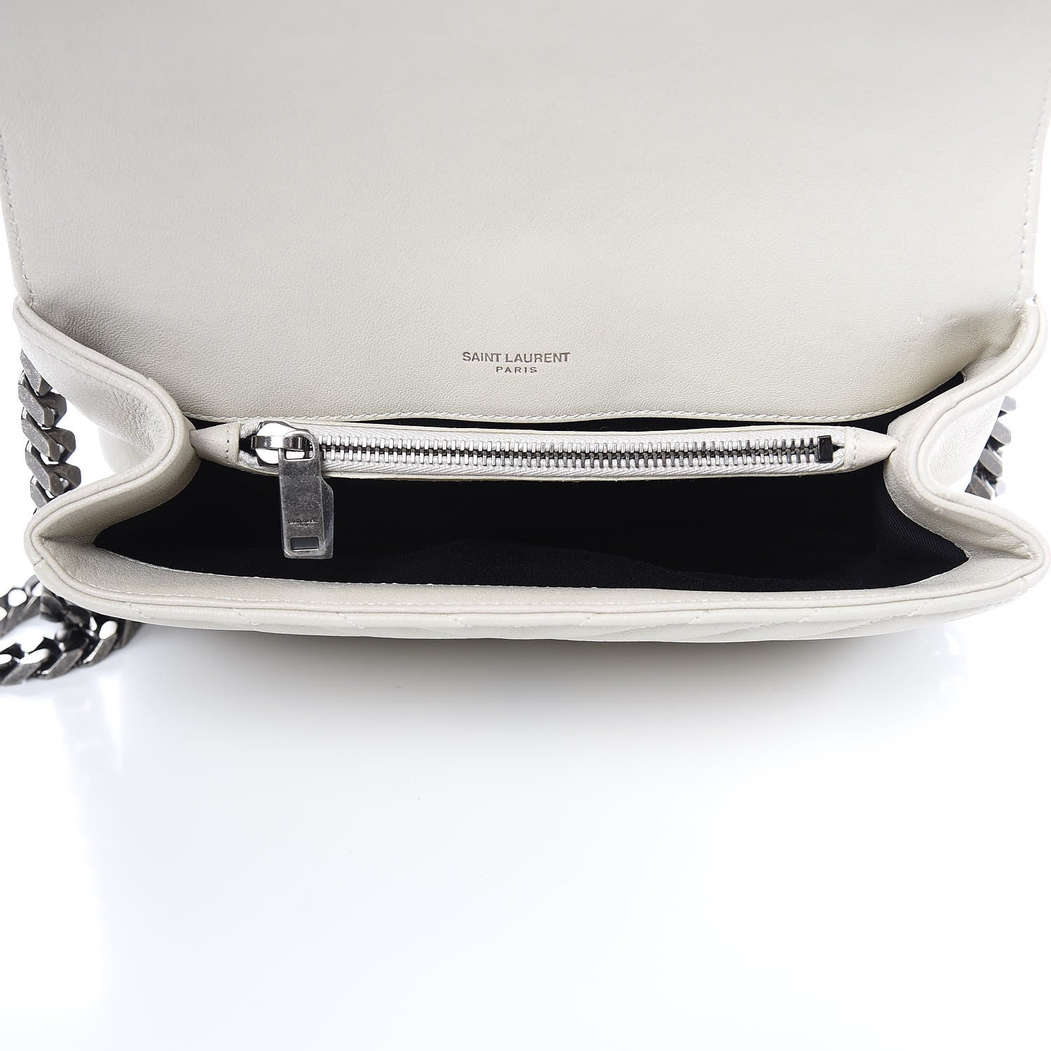 Saint Laurent Sheepskin Matelasse Chevron Monogram Medium College Bag Crema Soft 5 of 10