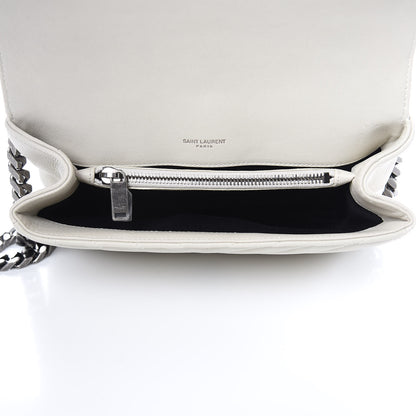 Saint Laurent Sheepskin Matelasse Chevron Monogram Medium College Bag Crema Soft 5 of 10