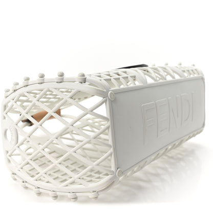Fendi Recycled Plastic Vitello Liberty Matte Small Fendi Basket White Ice Miele 10 of 11