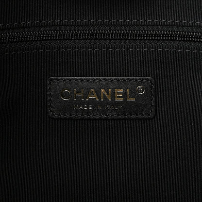 Chanel Suede Calfskin Shiny Lambskin Quilted Small Coco Base Shopping Bag Beige Black 6 of 11