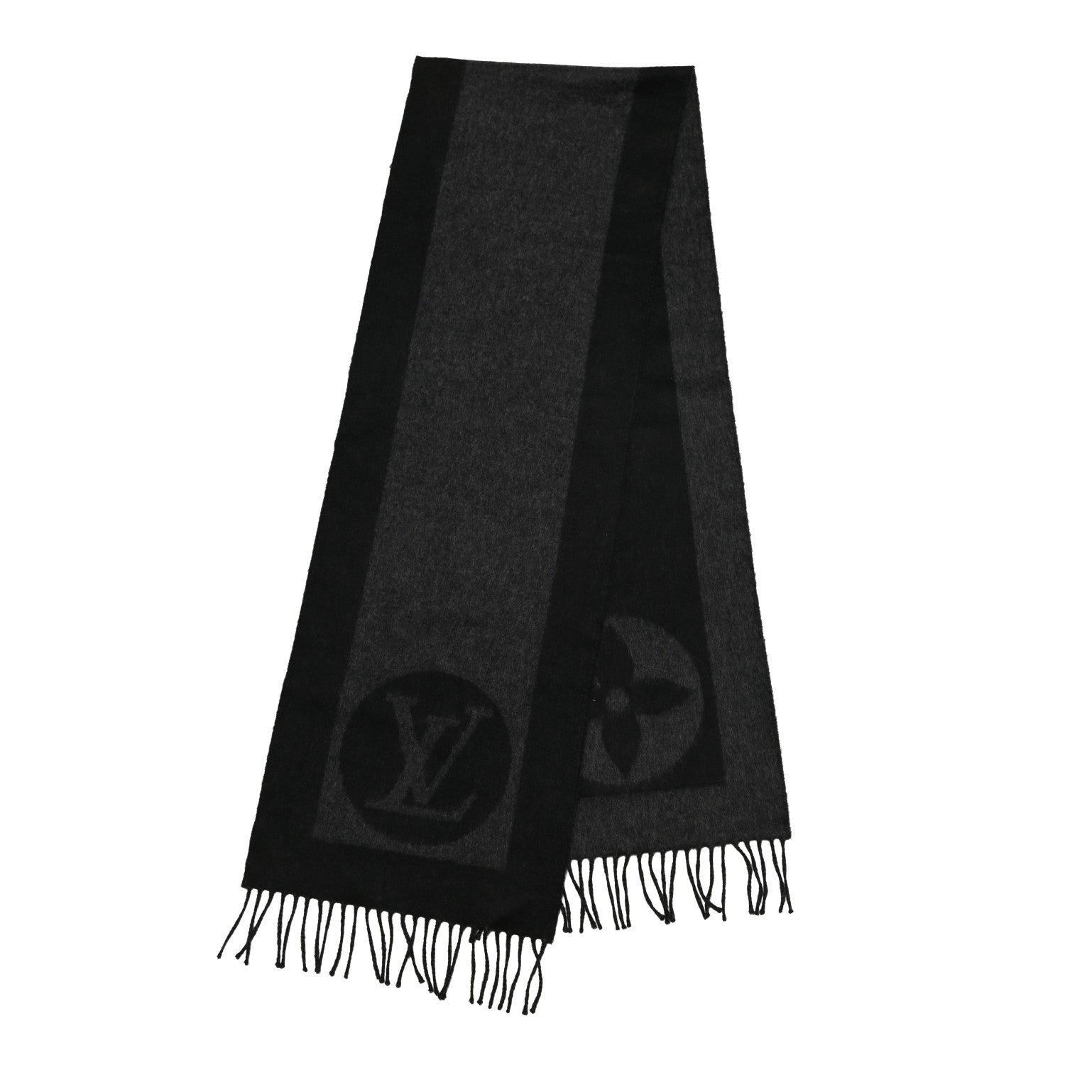 Louis Vuitton Cashmere Wool Cardiff Scarf Black 2 of 3