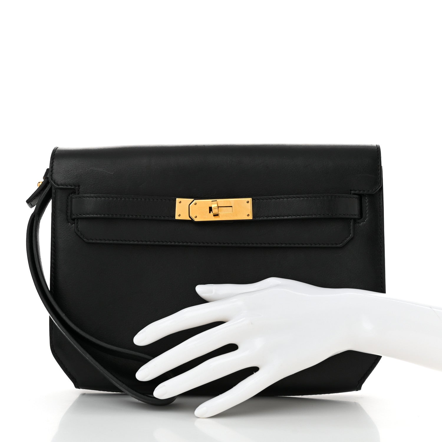 Hermes Taurillon Novillo Kelly Depeches 25 Pouch Black 2 of 10