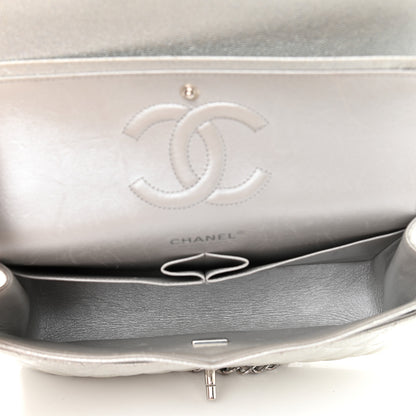 Chanel Glittered Metallic Caviar Quilted Medium Double Flap Silver 5 of 15