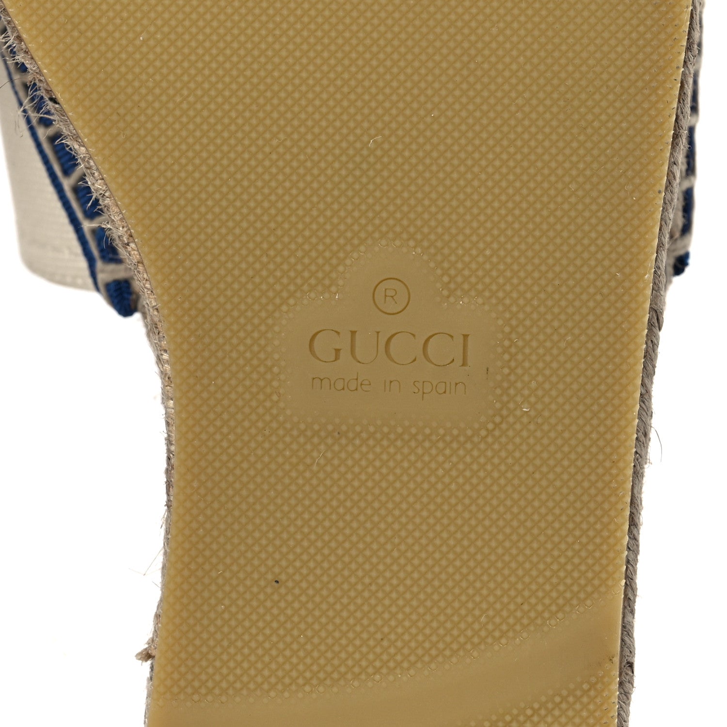 Gucci Canvas Interlocking G Espadrille Slide Sandals 39.5 Mystic White Royale Blue 7 of 8