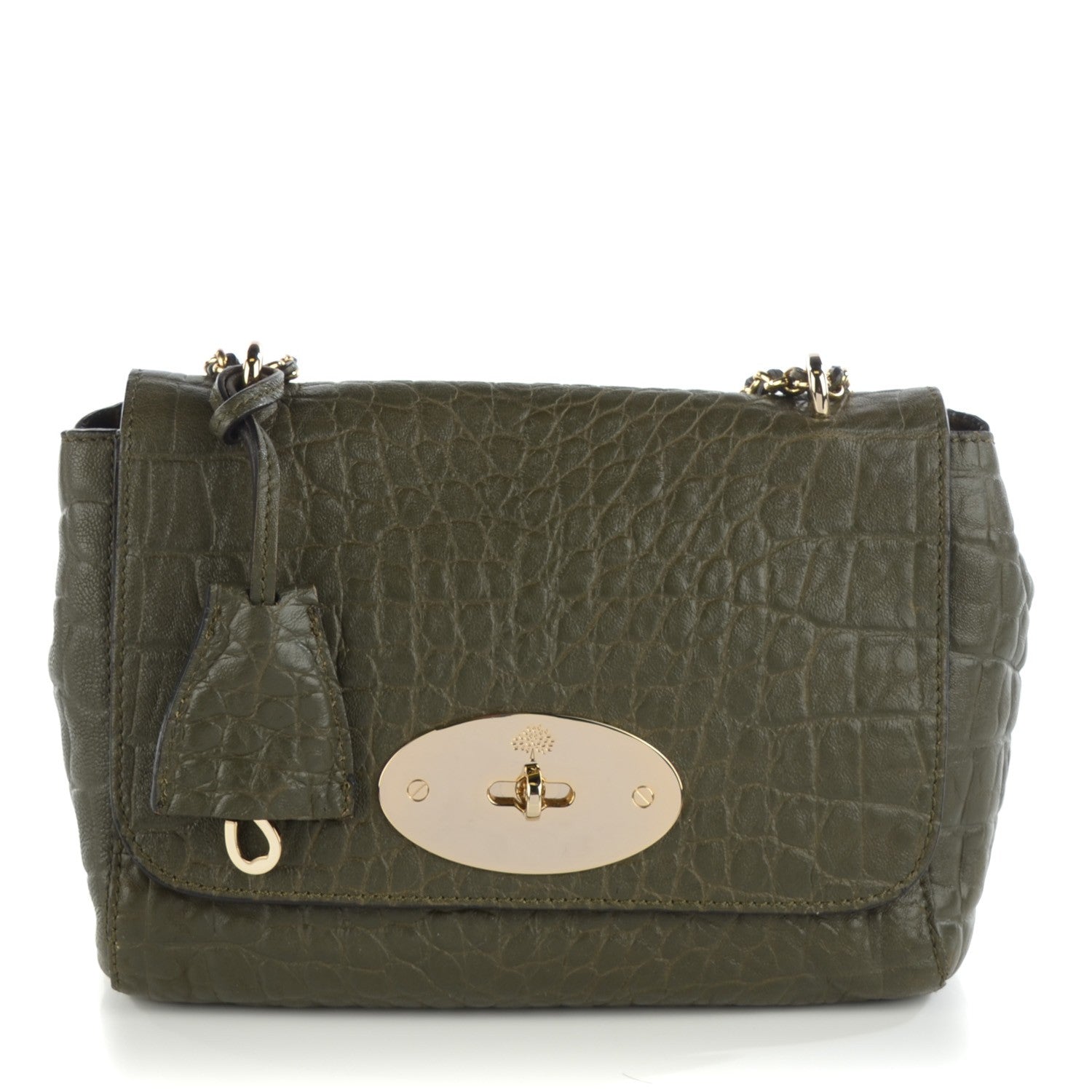 Mulberry Nappa Crocodile Embossed Small Lily Nettle Green 1 of 7