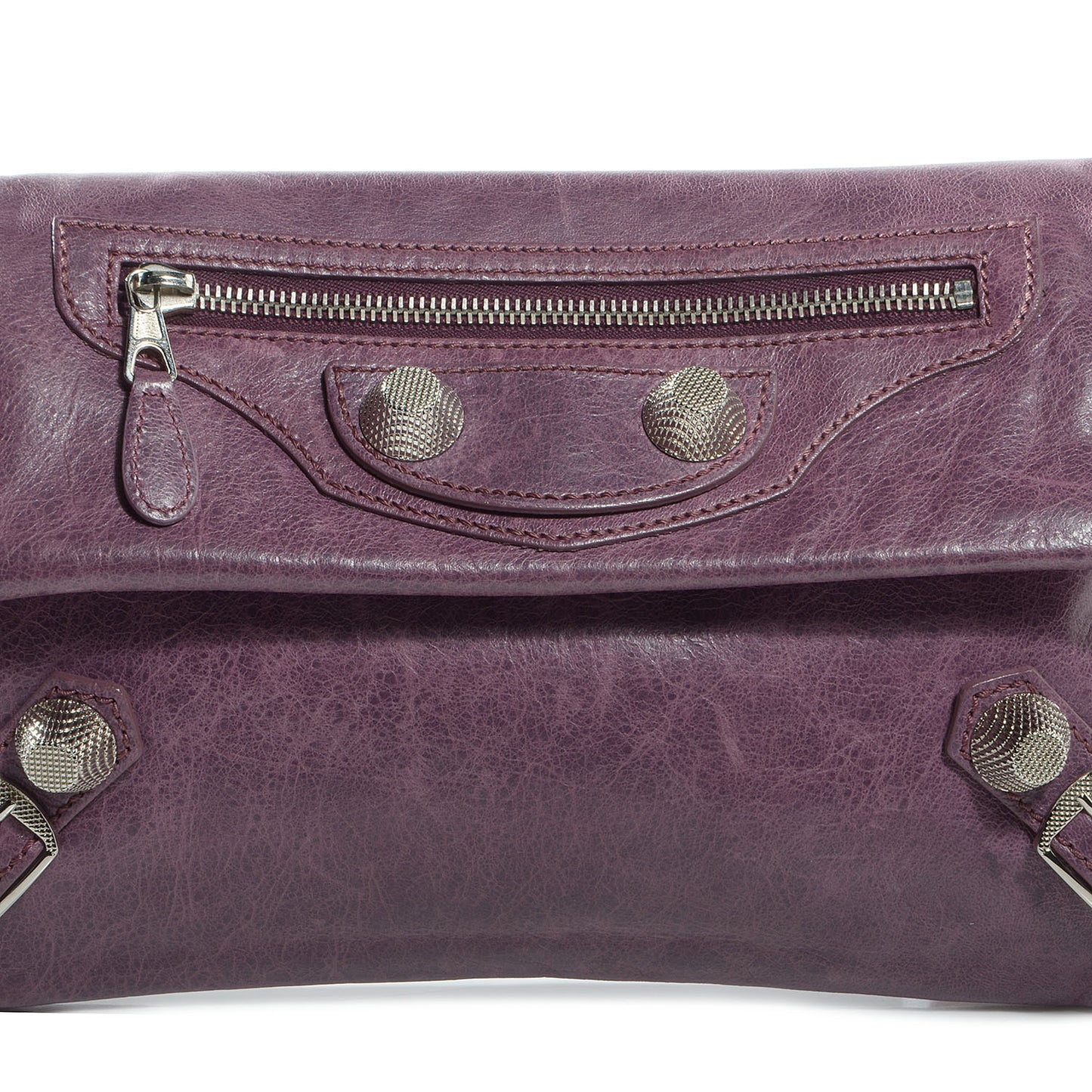 Agneau Giant 21 Silver Hardware Envelope Clutch Murier