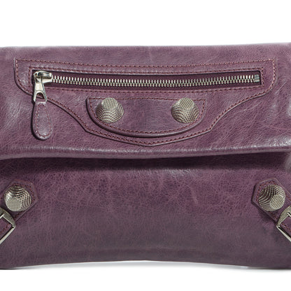 Balenciaga Agneau Giant 21 Silver Hardware Envelope Clutch Murier 8 of 11