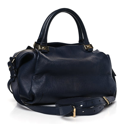 Lanvin Goatskin Trilogy Bowling Bag Navy 3 of 13