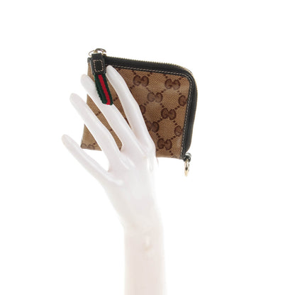 Gucci Crystal Monogram Zip Around Coin Purse Wallet Dark Brown 2 of 6
