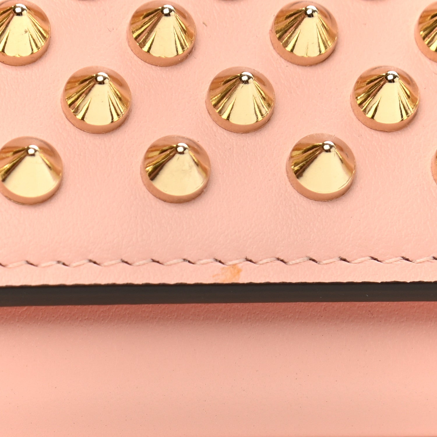 Christian Louboutin Calfskin Macaron Spiked Flap Wallet Mystic Pink 8 of 9