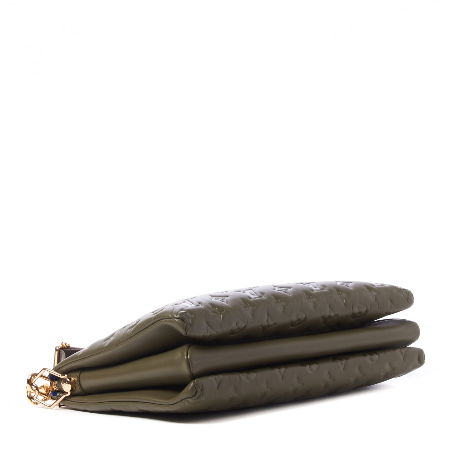 Lambskin Embossed Monogram Coussin MM Khaki