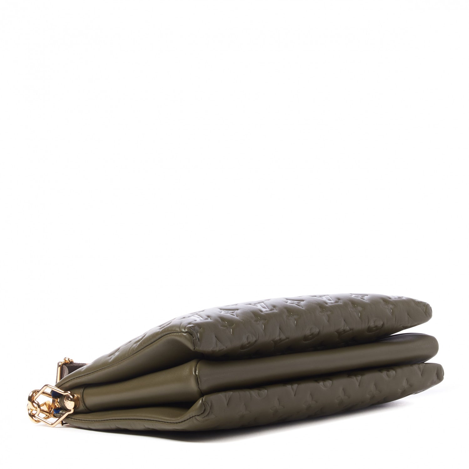Louis Vuitton Lambskin Embossed Monogram Coussin MM Khaki 3 of 7