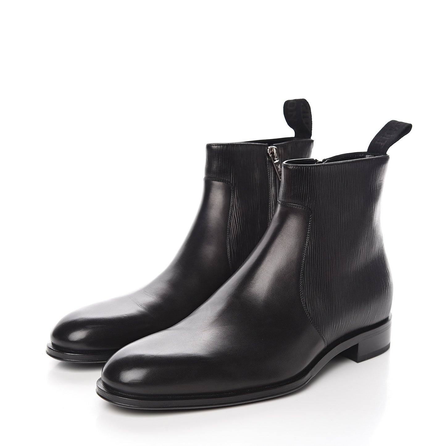 Calfskin Epi Wall Street Chelsea Ankle Boots 8 Black