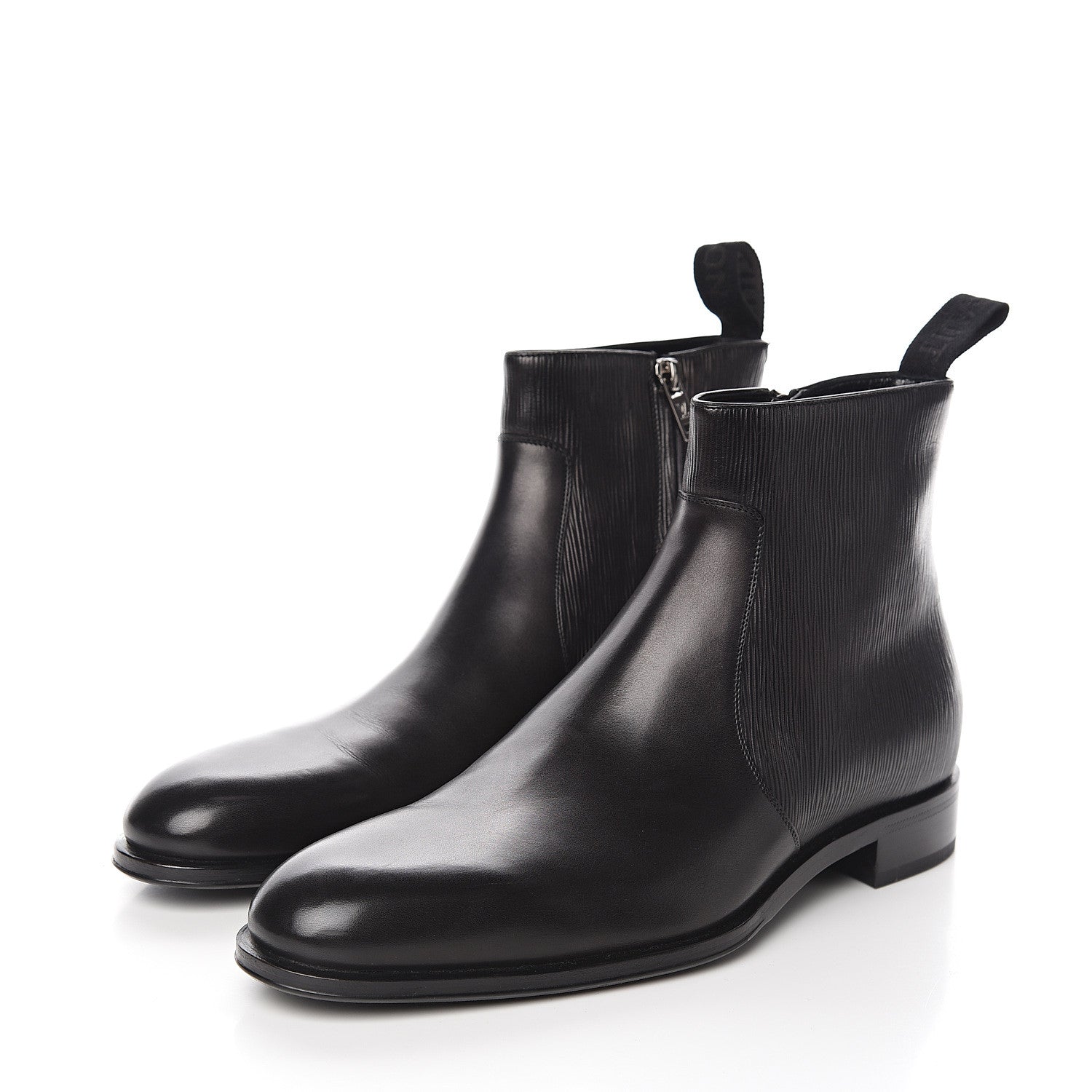 Louis Vuitton Calfskin Epi Wall Street Chelsea Ankle Boots 8 Black 3 of 8