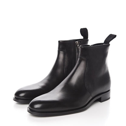 Louis Vuitton Calfskin Epi Wall Street Chelsea Ankle Boots 8 Black 3 of 8