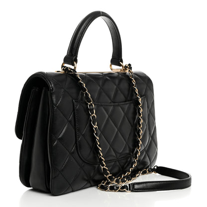 Chanel Lambskin Quilted Medium Trendy CC Flap Dual Handle Bag Black 2 of 9