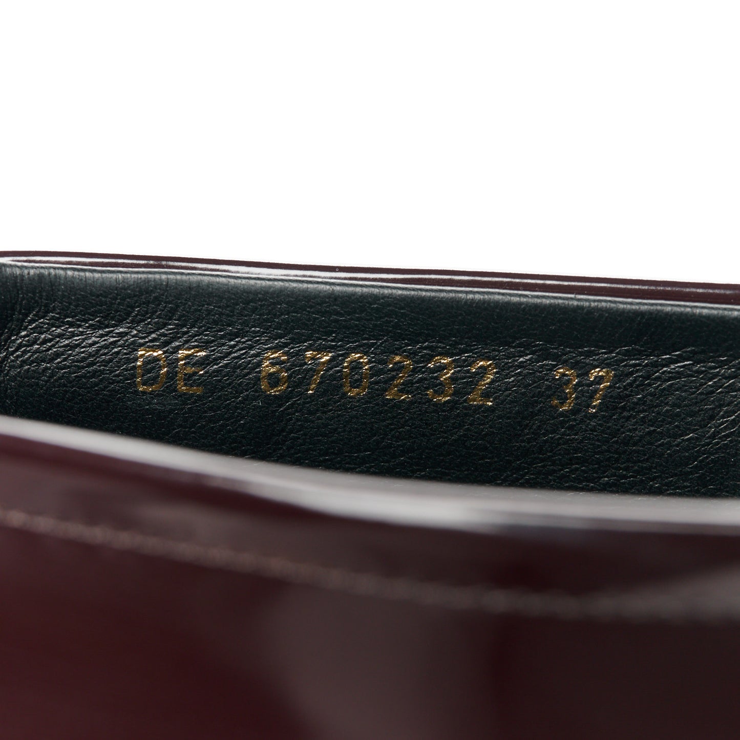 Patent Calfskin Penny Loafers 37 Cordovan Red