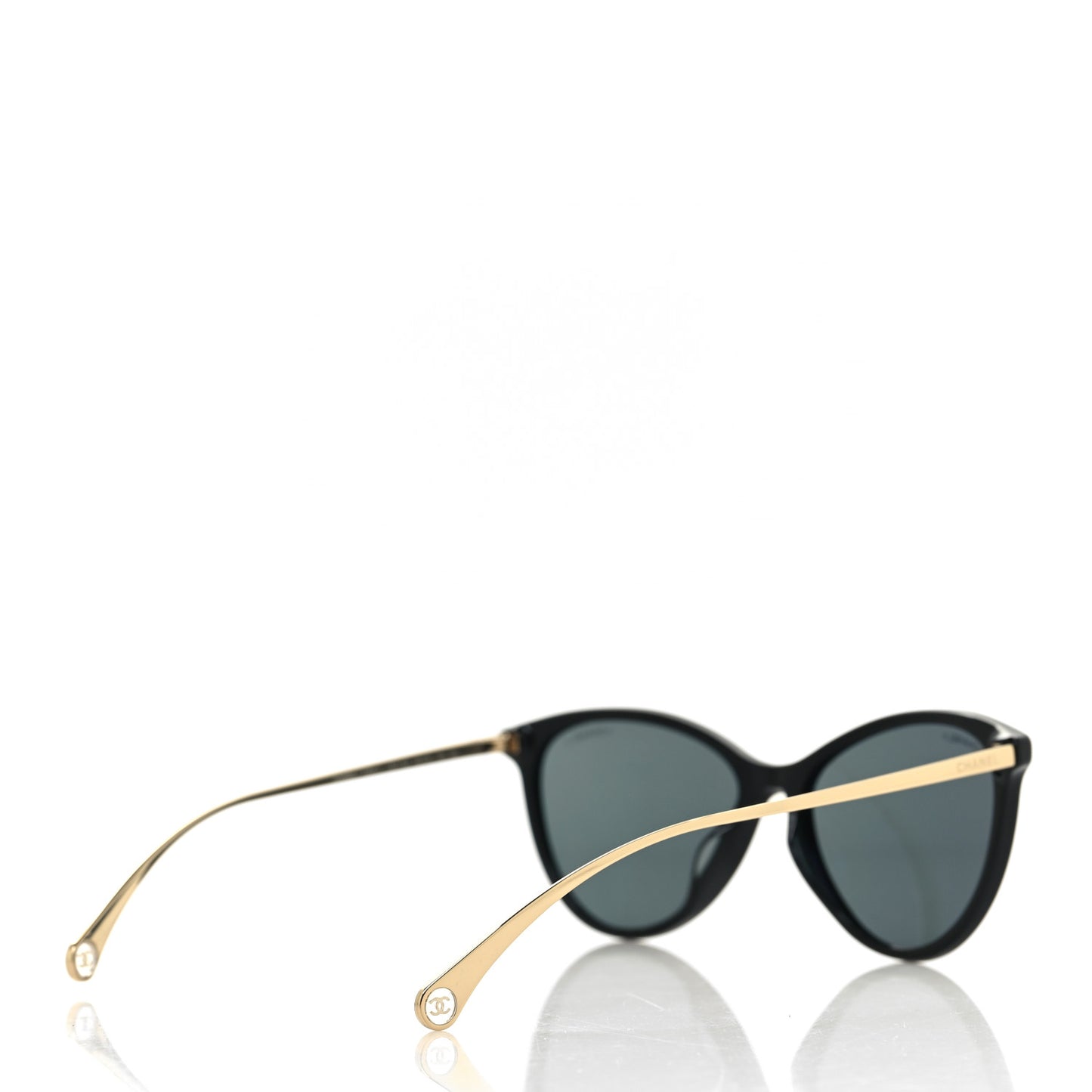 Acetate Metal Butterfly Sunglasses 5459-A Black Gold