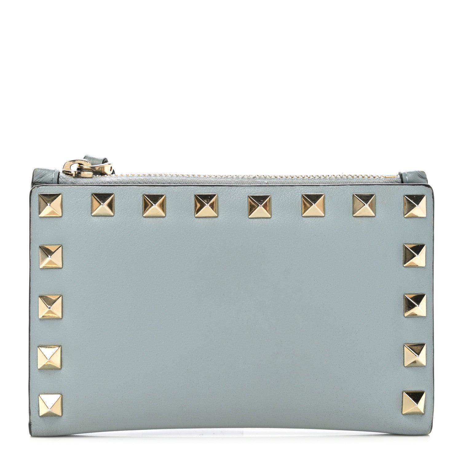Valentino Garavani Calfskin Rockstud Bi-Fold Wallet Sky Blue 1 of 11