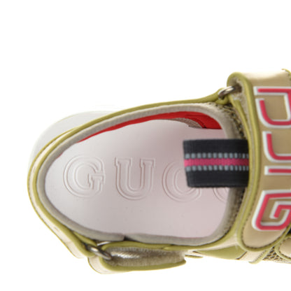 Gucci Mesh Fabric Tinsel Sport Sandals 37 Loess Sand Box Pink 8 of 9