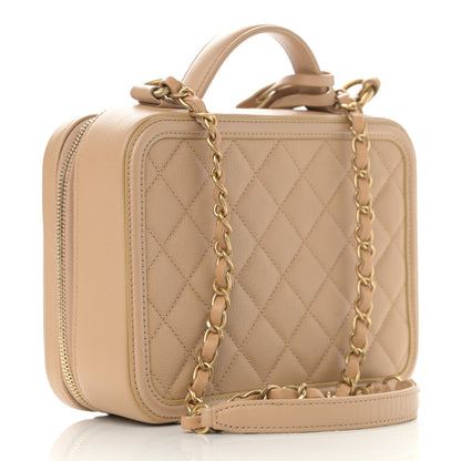Chanel Caviar Quilted Medium CC Filigree Vanity Case Beige 2 of 8
