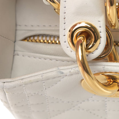 Christian Dior Lambskin Cannage Medium Lady Dior White 13 of 17