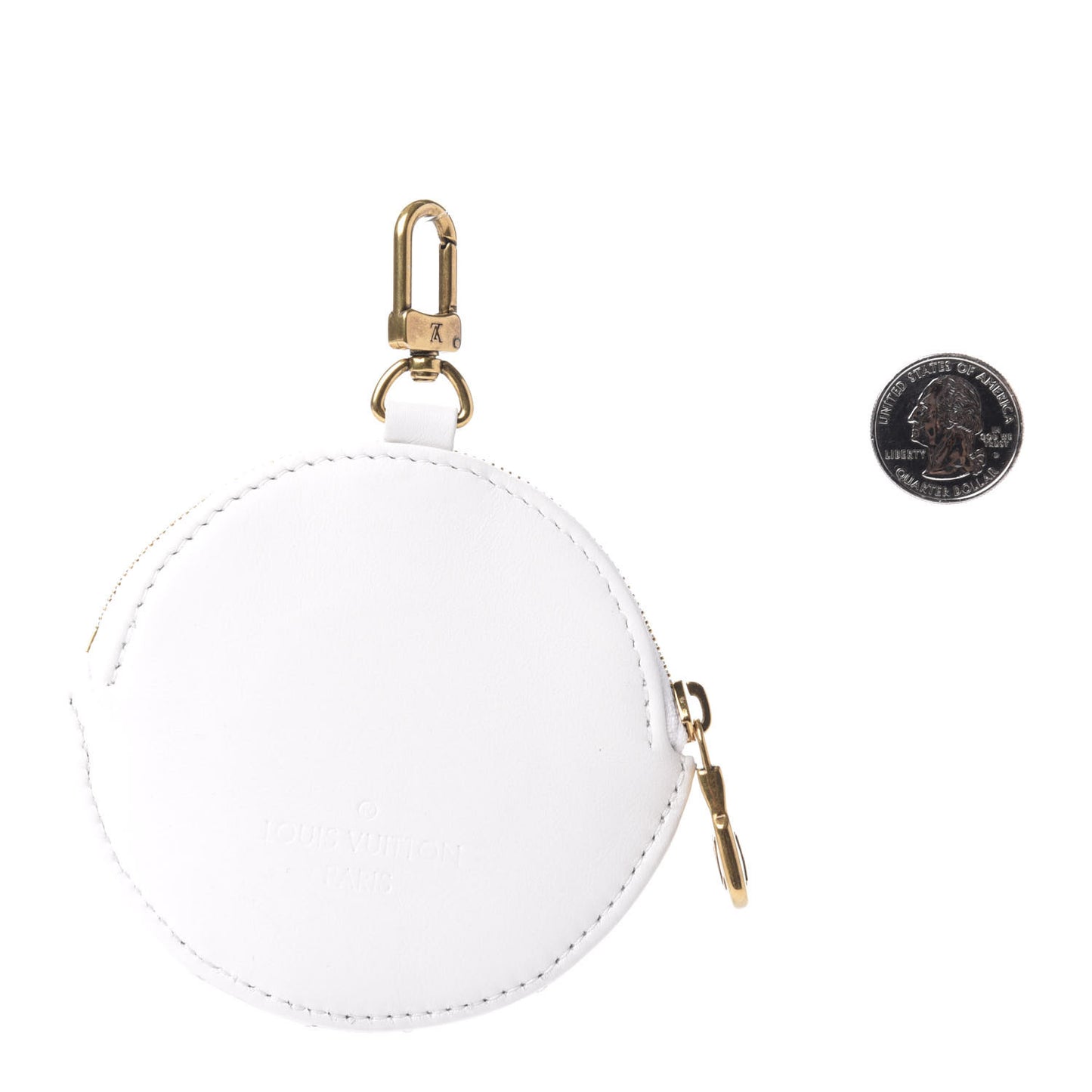 Calfskin New Wave Multi Pochette Round Coin Purse Snow