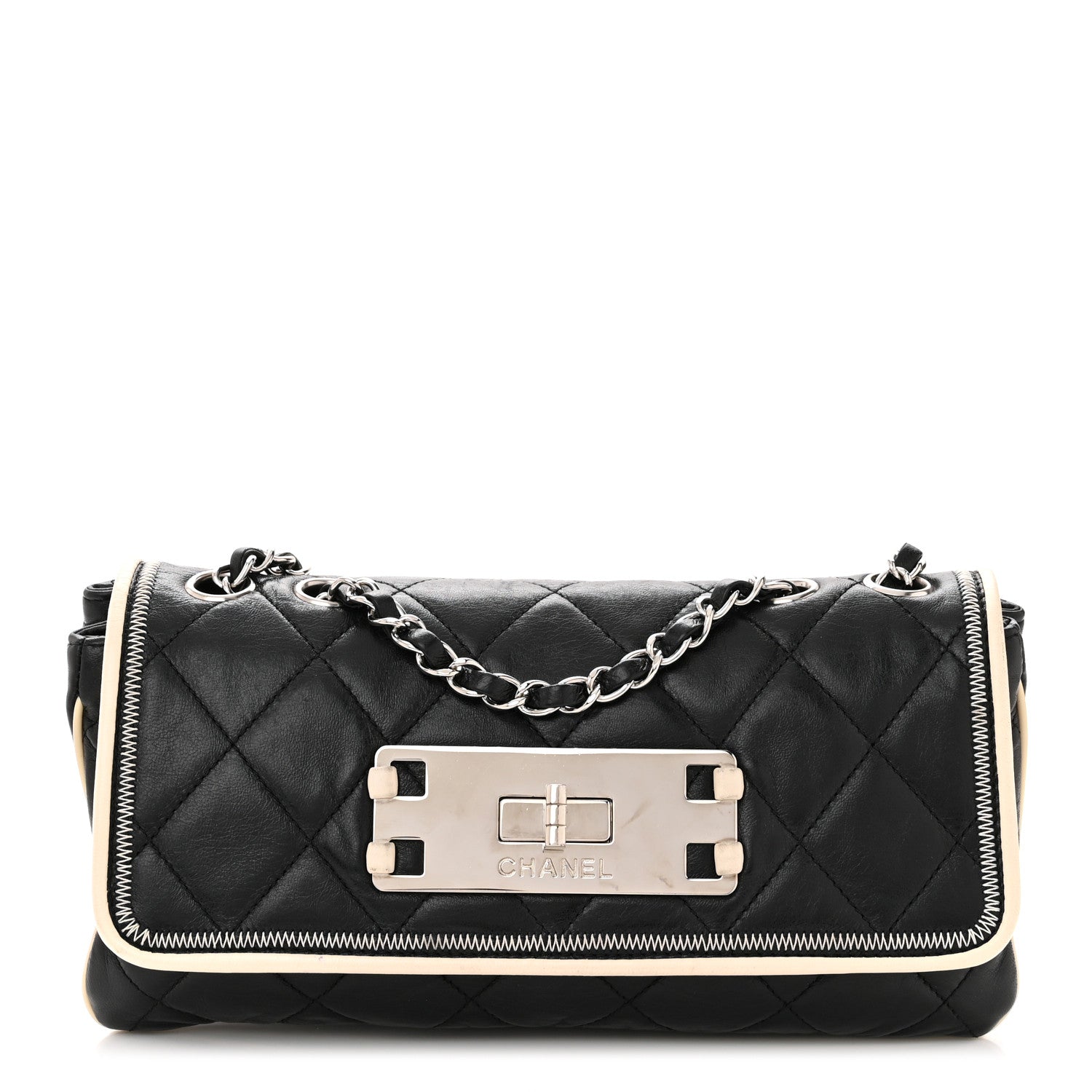 Chanel Lambskin East West Mademoiselle Flap Black 1 of 12