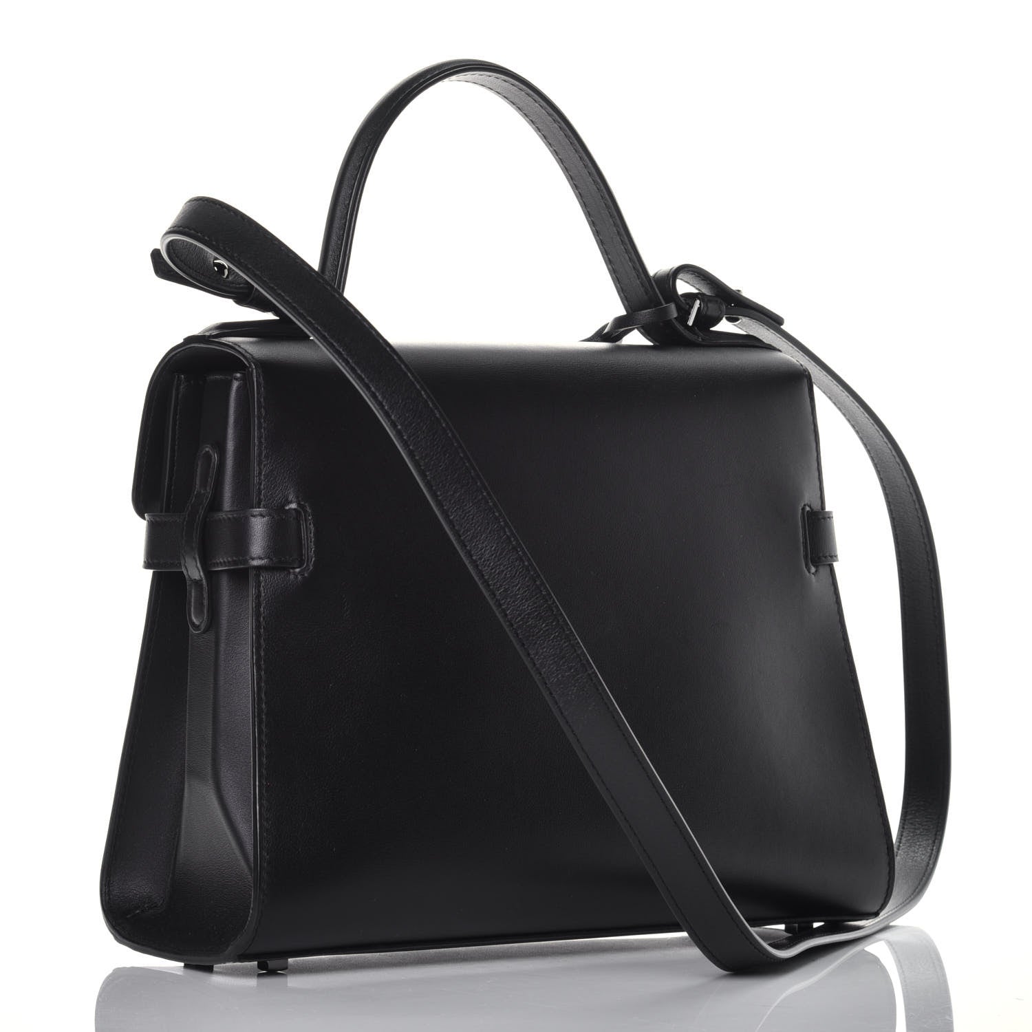 Delvaux Calfskin MM Tempete Satchel Black 4 of 8