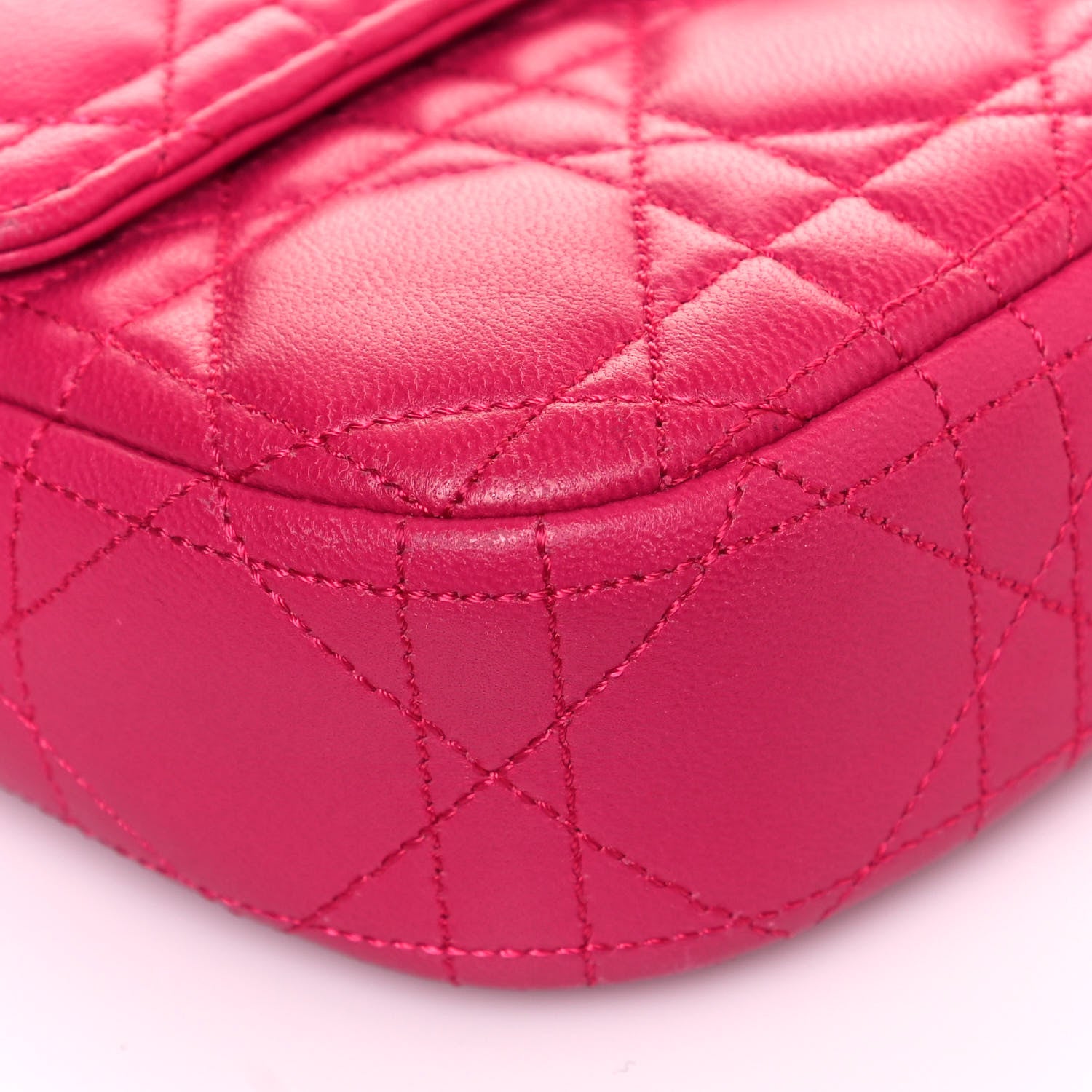 Christian Dior Lambskin Cannage Miss Dior Promenade Pouch Fuchsia 7 of 14