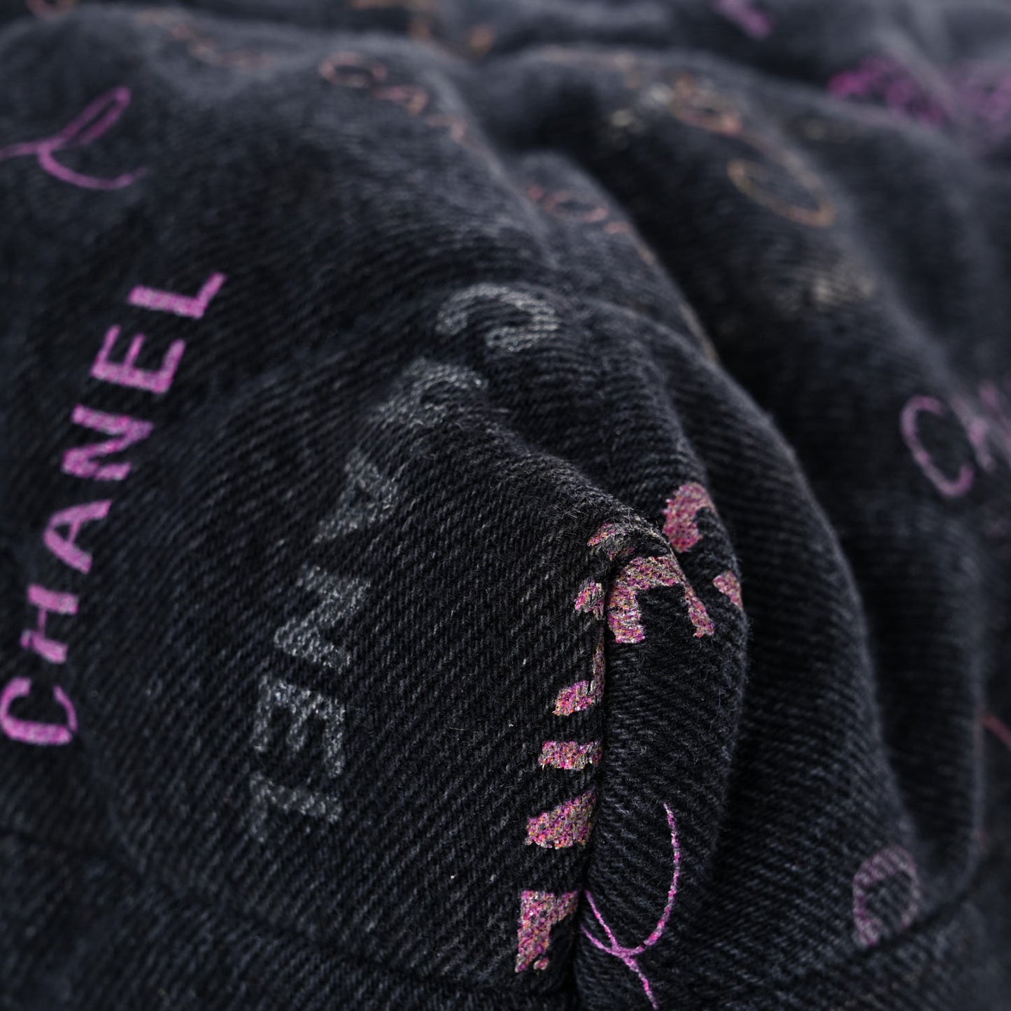 Denim Quilted Denim Mood Maxi Shopping Bag Black Multicolor