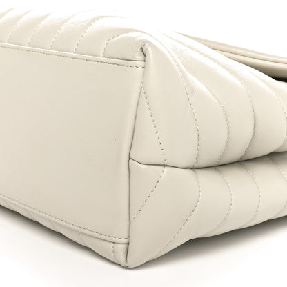 Saint Laurent Calfskin Y Quilted Monogram Medium Loulou Chain Satchel Crema Soft 10 of 10