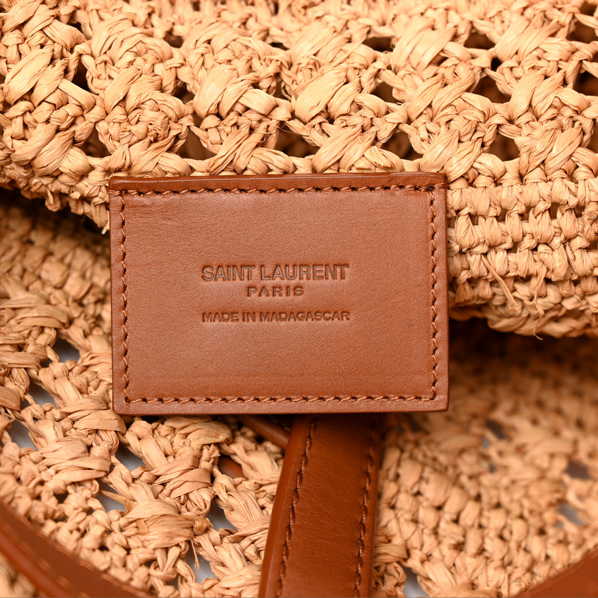 Raffia Calfskin Medium Panier Tote Naturel
