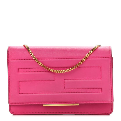 Fendi Vitello Flamingo Tube Wallet on Chain Fuchsia 1 of 16