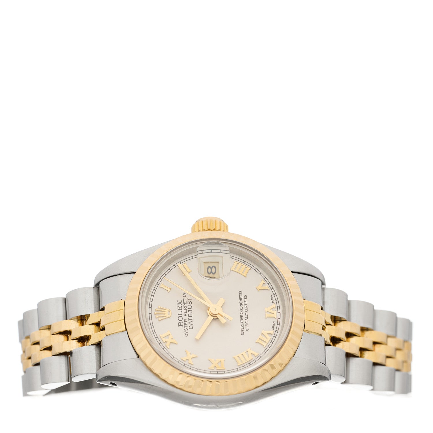 Rolex Stainless Steel 18K Yellow Gold 26mm Oyster Perpetual Datejust Watch Silver Roman 69173 2 of 4