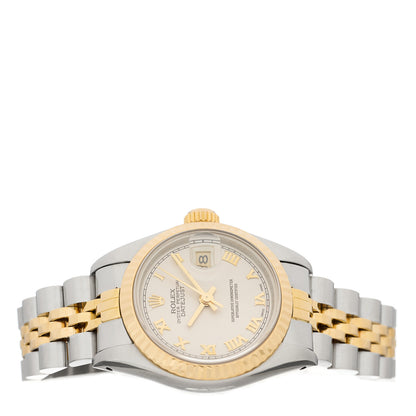 Rolex Stainless Steel 18K Yellow Gold 26mm Oyster Perpetual Datejust Watch Silver Roman 69173 2 of 4