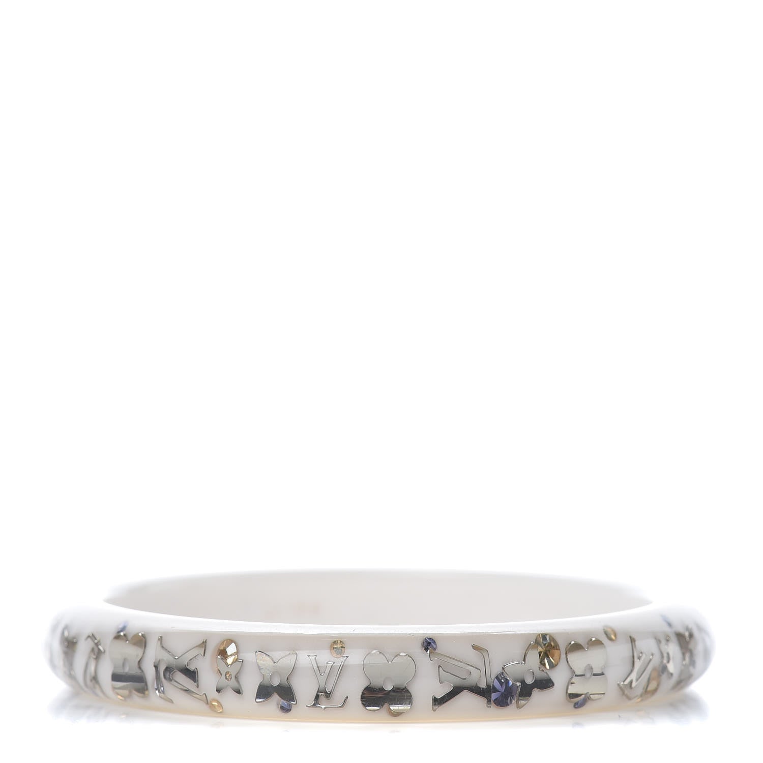 Louis Vuitton Resin Swarovski Medium Inclusion Bracelet PM White 1 of 4