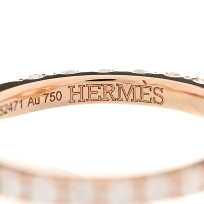 Hermes 18K Rose Gold Diamond Finesse Ring 48 4.5 4 of 7