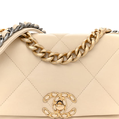 Chanel Lambskin Quilted Medium Chanel 19 Flap Beige 8 of 13