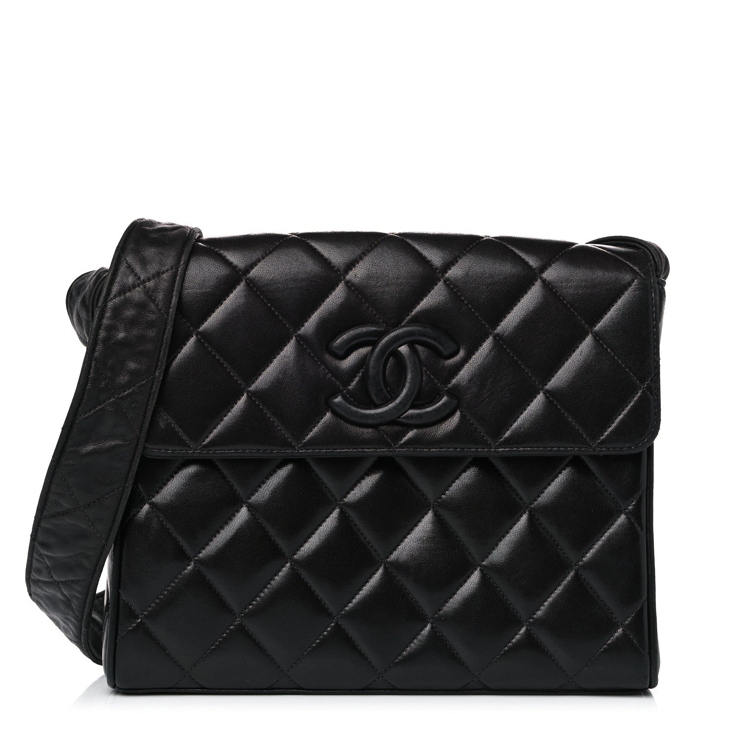 Chanel Lambskin Quilted CC Flap Shoulder Bag Black 2 of 14
