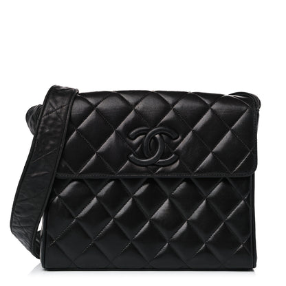Chanel Lambskin Quilted CC Flap Shoulder Bag Black 2 of 14