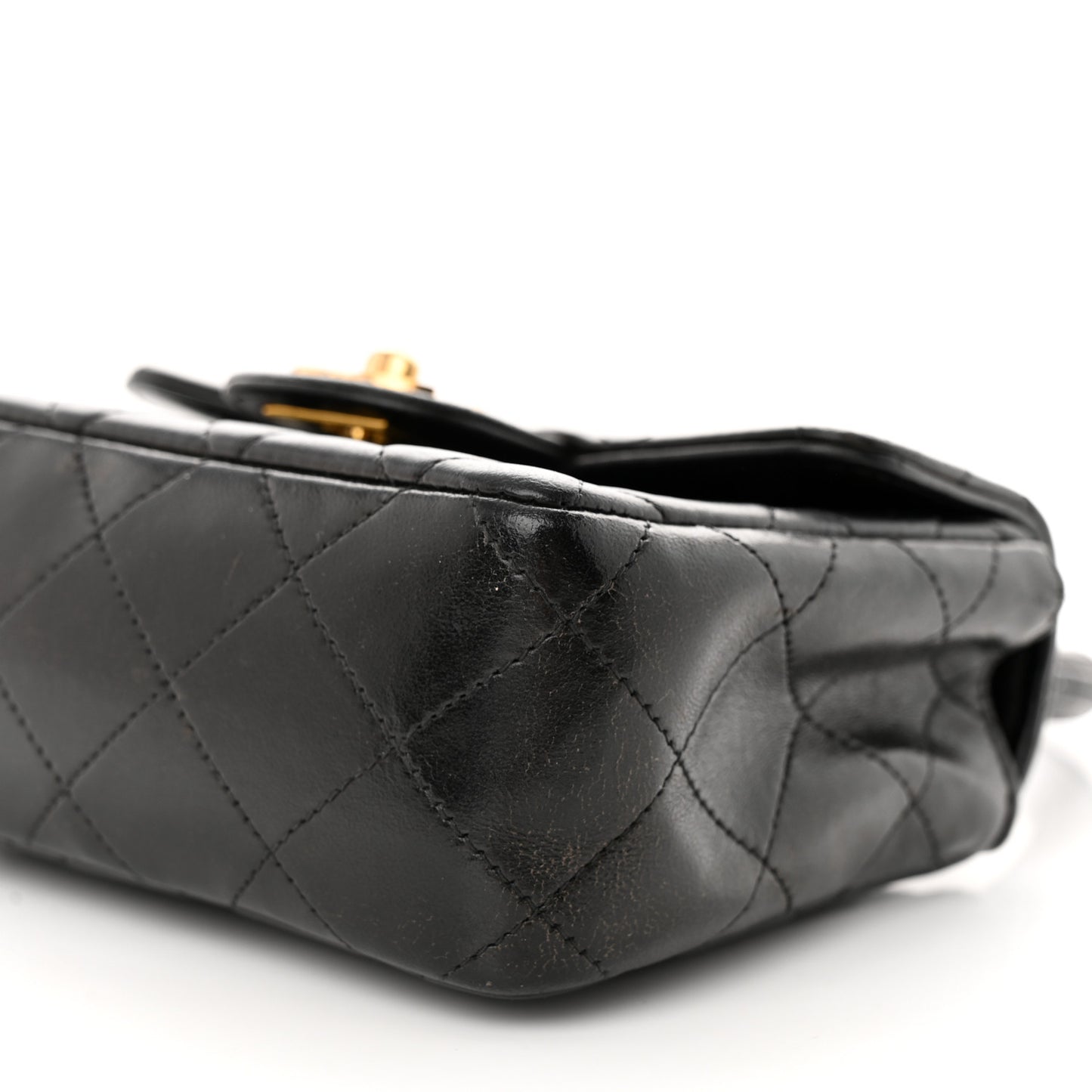 Lambskin Quilted Mini Kelly Flap Bag Black