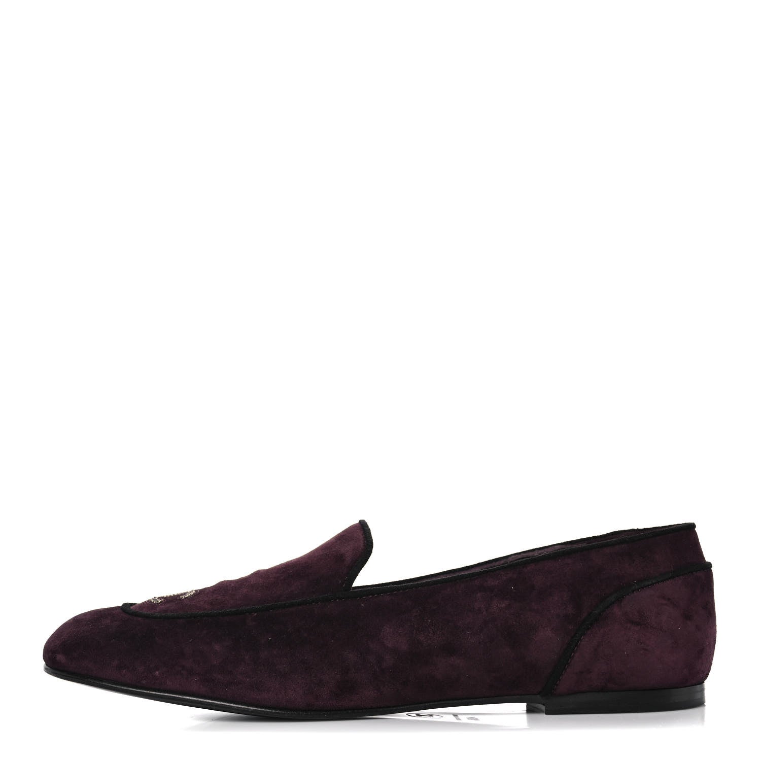 Chanel Suede Calfskin Womens Mocassin CC Flats 40.5 Burgundy 1 of 12