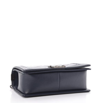 Chanel Calfskin Quilted Medium Boy Flap Navy Blue 4 of 10