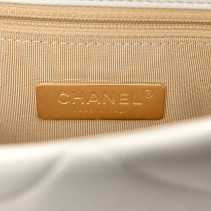 Chanel Goatskin Quilted Large Chanel 19 Flap White 6 of 11