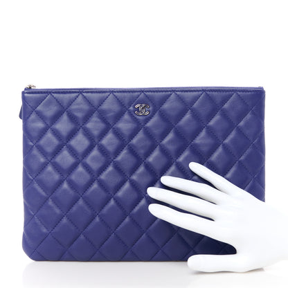 Chanel Lambskin Quilted Medium Cosmetic Case Purple 2 of 8
